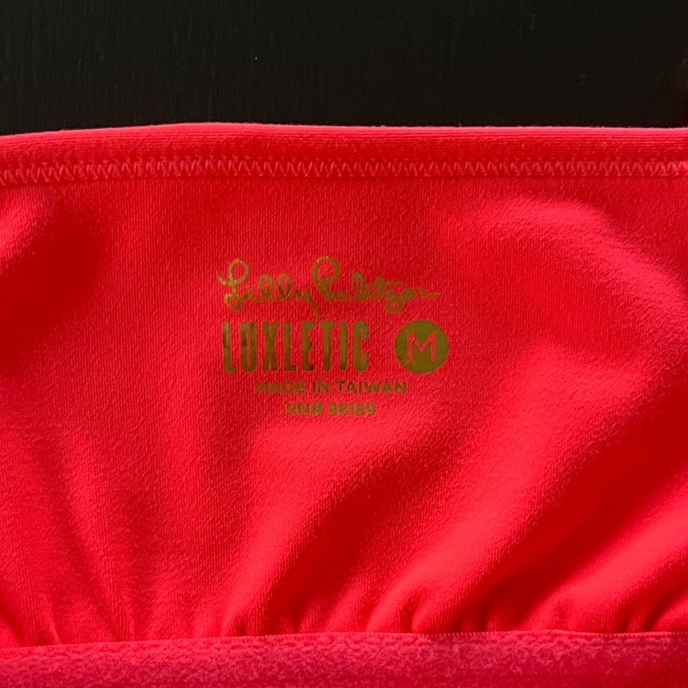 UPF 50+ Lilly Pulitzer Luxletic Scallop Tank and Bike Short Matching Set, Medium - Picture 6 of 14